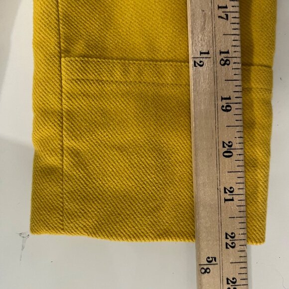 Ann Taylor Loft Mustard Yellow Preppy Double Breasted Academia Peacoat Jacket SP - Picture 9 of 9